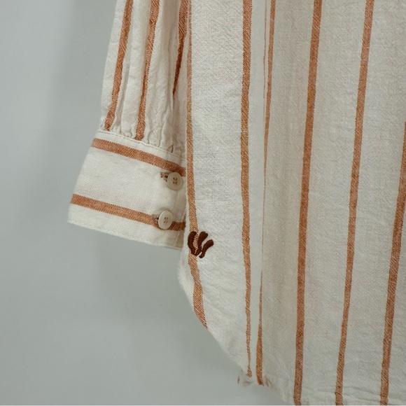 Fat Face Linen Viscose Striped Button Up Tunic Billie Shirt Size 12 - Picture 12 of 13